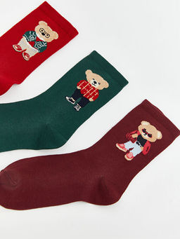 Ay? Desenli Kad?n Soket ?orap 3l?