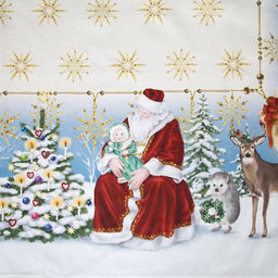 Набор новогодний Christmas time: скатерть 150×110 см +/-3 см с ГМВО, салфетка 40×40 см-4 шт., 100% хлопок