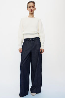 Z1975 WIDE-LEG DENIM TROUSERS WITH BELT