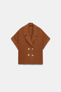 CAMISA CRUZADA MANGA CORTA / Caldero