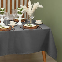 Скатерть «Этель» Kitchen, 150×180 см, серая, 100% хлопок, саржа 220 г/м²