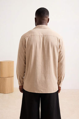 TRENDYOL MAN Siyah Regular Fit Fit Apas Yaka Yazl?k Keten Gorunumlu Buyuk Beden Gomlek TMNSS24AX00012 - Trendyolmilla фото 19