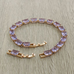 Александрит, браслет Джуди, покрытие под золото, длина 17,5см - Agat77 фото 3