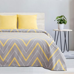 Постельное бельё Этель евро Жёлто-серые зигзаги 200х217, 240*220, 70х70-2 шт