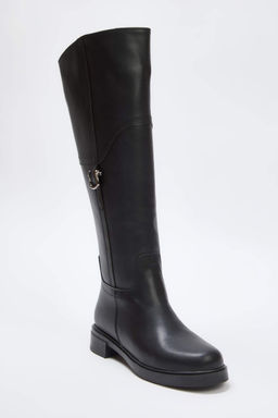 Siyah Tokal? Fermuarl? Yuvarlak Burun Kad?n Duz Topuklu Binici Cizme
TAKAW26CZ00009 - Trendyolmilla фото 2