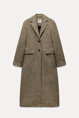 ZW COLLECTION LONG CHECK COAT - Zara фото 3