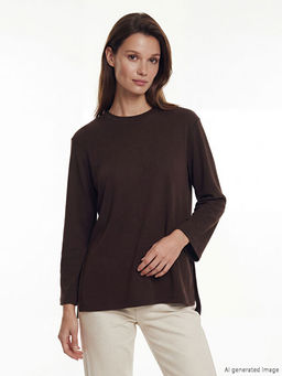 Dik Yaka Oversize Kad?n Sweatshirt Tunik