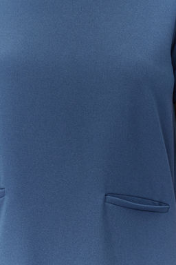 Indigo Cep Gorunumlu Skater/Belden Ac?lan Mini Krep Elbise TWOSS23EL01802