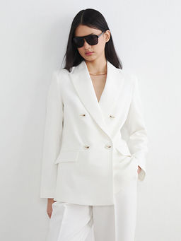 Kruvaze Yaka Kad?n Blazer Ceket