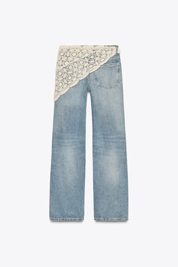 TRF WIDE-LEG MID-WAIST SCARF JEANS - Zara фото 19