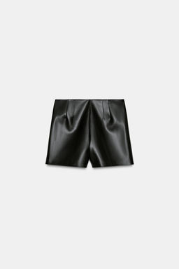 FAUX LEATHER HIGH-WAIST SHORTS - Zara фото 11