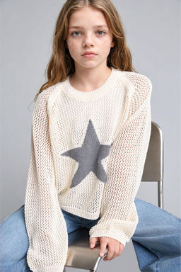 Regular Fit Desenli Kazak K_z _ocuk