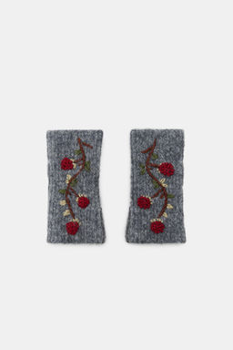 KNIT MITTENS WITH FLORAL EMBROIDERY - Zara фото 3