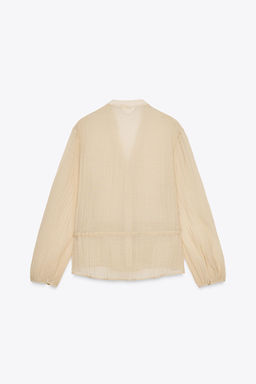 SEMI-SHEER CREASED-EFFECT SHIRT - Zara фото 13