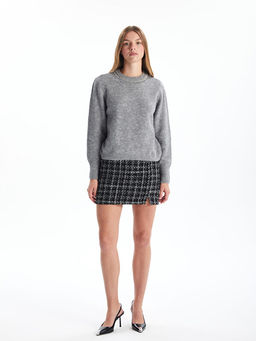 Bisiklet Yaka Ta?l? Kad?n Triko Kazak