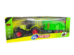 УЦЕНКА. Трактор инерц. 42*14см с зеленым прицепом (2094873): НЕБОЛЬШИЕ ПЯТНА коробке