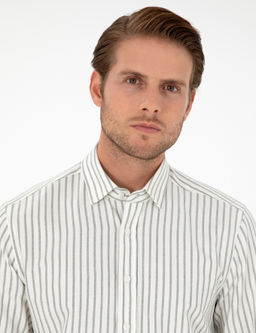 Haki _izgili Slim Fit Uzun Kollu G_mlek - Pierre cardin фото 2