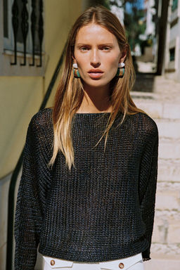 PENDIENTES DOBLES PIEDRAS RESINA / Dorado - Zara фото 2