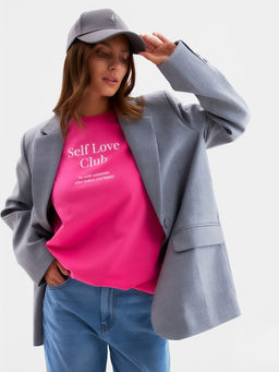 Футболка женская MIST Selflove, розовая, размер XS (40-42)