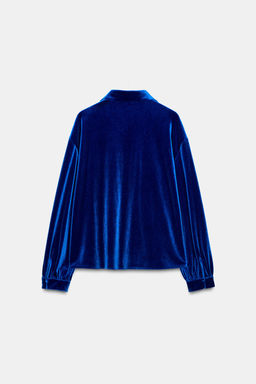VELVET SHIRT WITH TIES - Zara фото 7