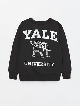 Bisiklet Yaka Yale University Bask?l? Uzun Kollu Erkek ?ocuk Sweatshirt - Waikiki фото 2