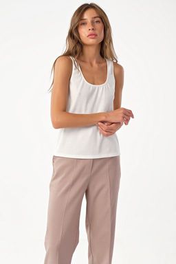 Топ трикотажный из вискозы белый - Fly фото 4