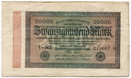 Банкнота 20000 марок 1923 года Германия