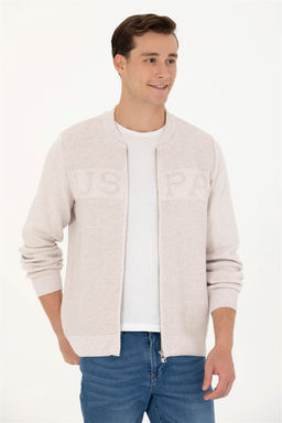 U. S. Polo Assn Мужской кардиган из меланжевого трикотажа с камнями - U.s. polo assn фото 10