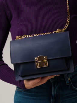 Кожаная сумка Azaro 90495 фиолетовый цветок