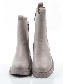 04-PAM370-3Z GRAY/BEIGE Ботинки зимние женские (натуральная кожа, 100% шерсть)