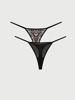 Leopar Desenli Fantezi Brazilian K?lot 2li Paket