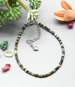 Браслет из граната зеленого рондель гр.3*2мм, 18см - Радуга камня фото 22