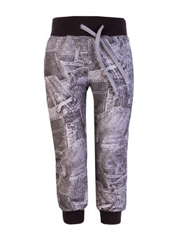 Брюки детские серые джинсовые карманы