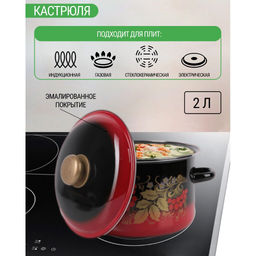 ЭМ_Кастрюля 2,0 л цил. РЯБИНА ЧЕРНАЯ н/о, арт. 7MD161М