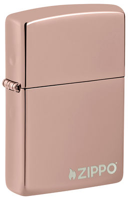 Зажигалка ZIPPO Логотип с глянцевым покрытием Розовое золото | High Polish Rose Gold 49190ZL
