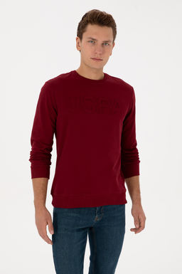 Erkek Bordo Basic Sweatshirt