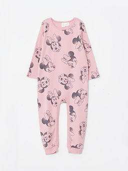 Bisiklet Yaka Uzun Kollu Minnie Mouse Bask?l? K?z Bebek Tulum 2li - Waikiki фото 2