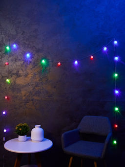 Гирлянда Нить 5 м с насадками Шарики акриловые, IP20, прозрачная нить, 20 LED, свечение мульти (RG/RB), мигание, 220 В - Luazon lighting фото 8