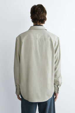 CAMISA MEZCLA DE ALGOD?N CEPILLADO RELAXED FIT - H&m фото 7