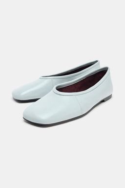 LEATHER TOPSTITCHED BALLERINA