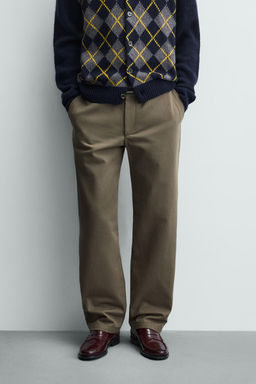 PANTAL?N STRAIGHT FIT ESTRUCTURA / Tostado - Zara фото 10