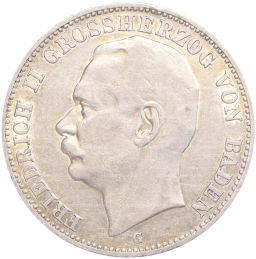 Монета 3 марки 1908 года G Германия (Баден)