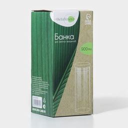 Банка для сыпучих «Эко», 900 мл, 8.5×20.5 см, с бамбуковой крышкой, стекло, прозрачная