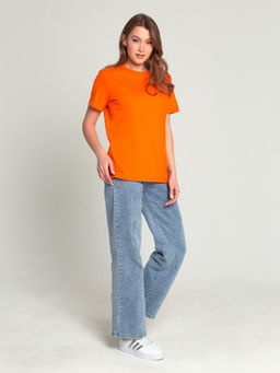 Футболка ЖЕНСКАЯ БАЗОВАЯ кулирка оранжевый - Domtrik фото 4