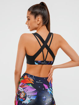 Спортивное бра FIT POP ART со средней поддержкой и вставными чашками - Eazyway фото 2