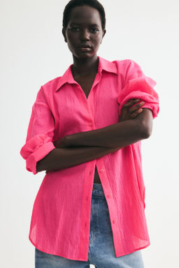 Camisa de algod?n con efecto arrugado - H&m фото 6
