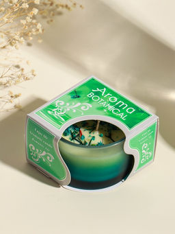Ароматическая свеча в стакане Aroma botanical, сухоцветы зелень, роза, 7.5×7.5×5 см
