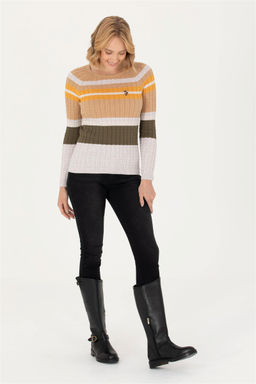 Женский свитер с круглым вырезом из каменного меланжа Неожиданная скидка в корзине - U.s. polo assn фото 4