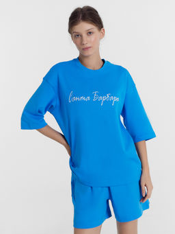 Комплект женский (футболка, шорты) лазурно-голубой лазурный голубой 592526