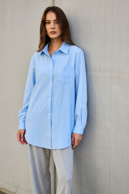 Рубашка оверсайз в полоску хлопковая